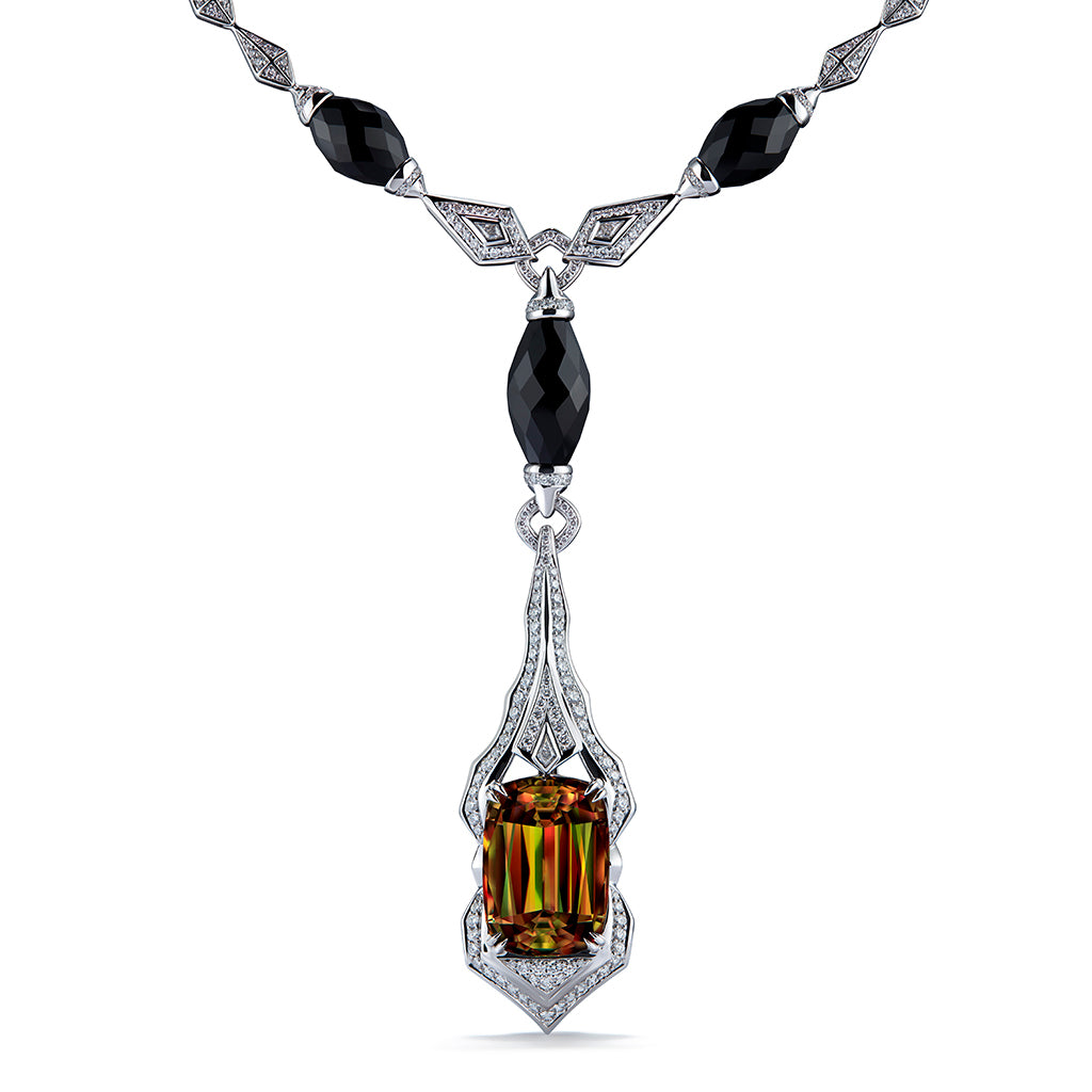 Zultanite Necklace with D Flawless Diamonds set in 18K White Gold