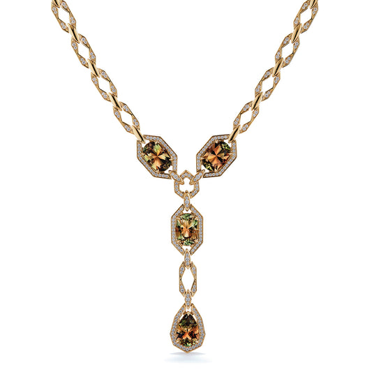 Zultanite Necklace with D Flawless Diamonds set in 18K Yellow Gold