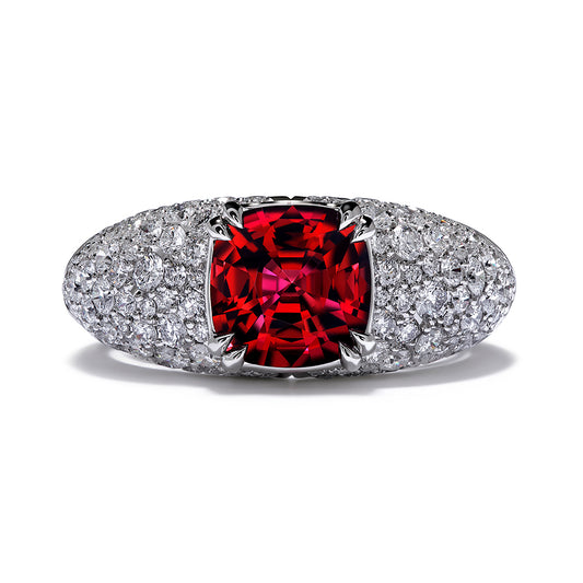 Spinel Ring with D Flawless Diamonds set in Platinum