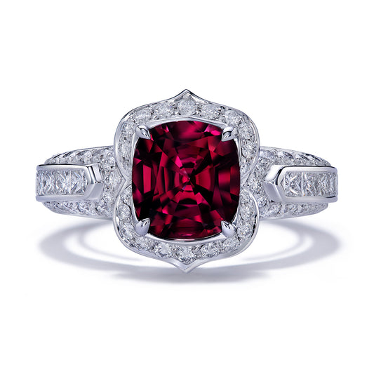 Spinel Ring with D Flawless Diamonds set in 18K White Gold