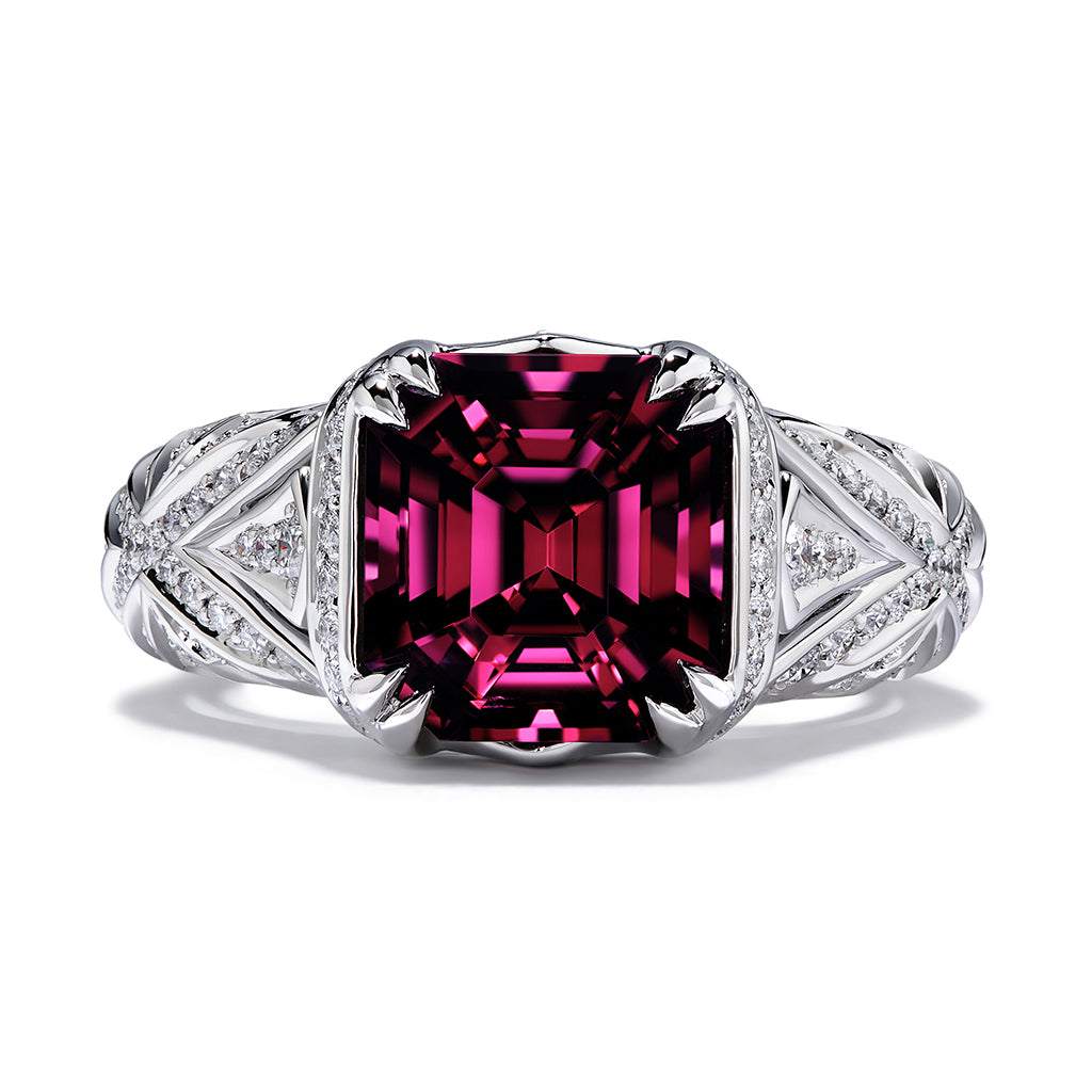 Spinel Ring with D Flawless Diamonds set in Platinum