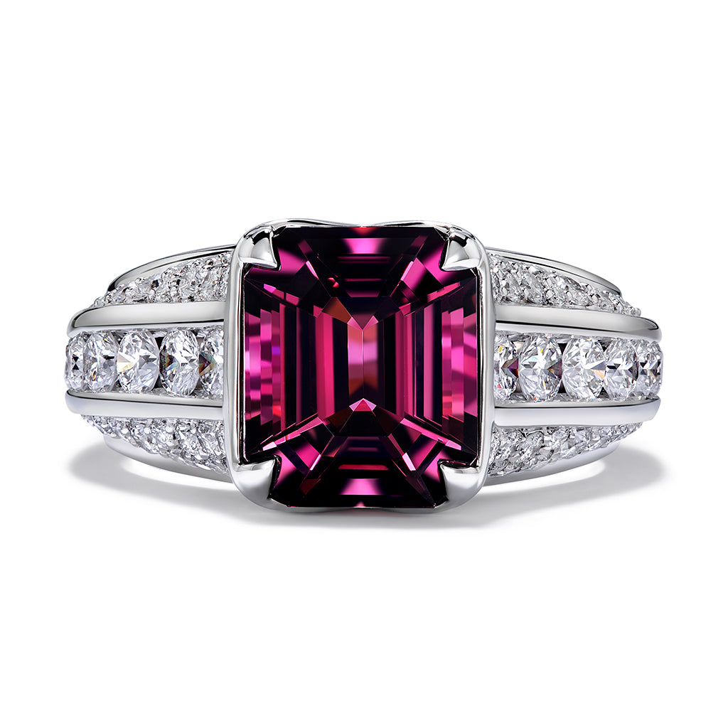 Spinel Ring with D Flawless Diamonds set in Platinum