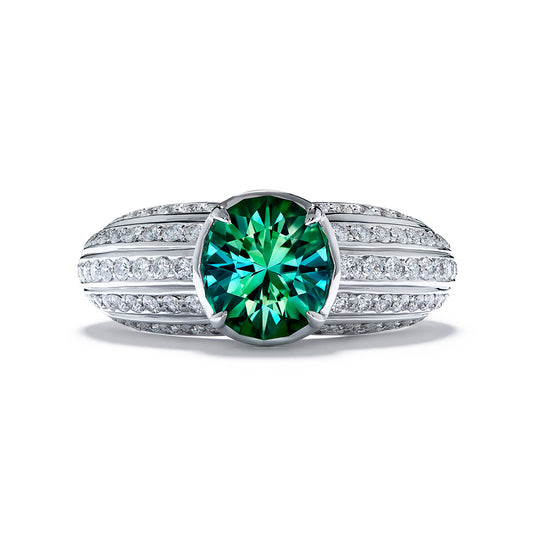 Paraiba Tourmaline Ring with D Flawless Diamonds set in 18K White Gold