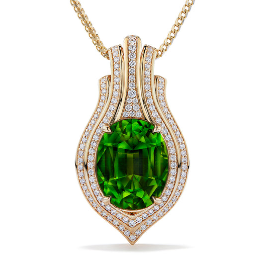 Paraiba Tourmaline Necklace with D Flawless Diamonds set in 18K Yellow Gold