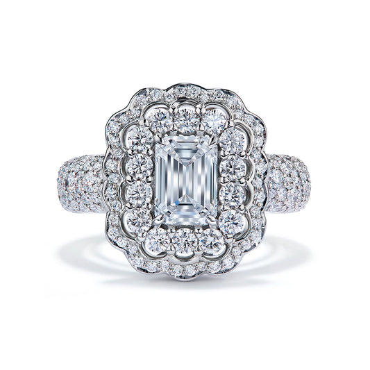 D Flawless Golconda Diamond Ring with D Flawless Diamonds set in Platinum