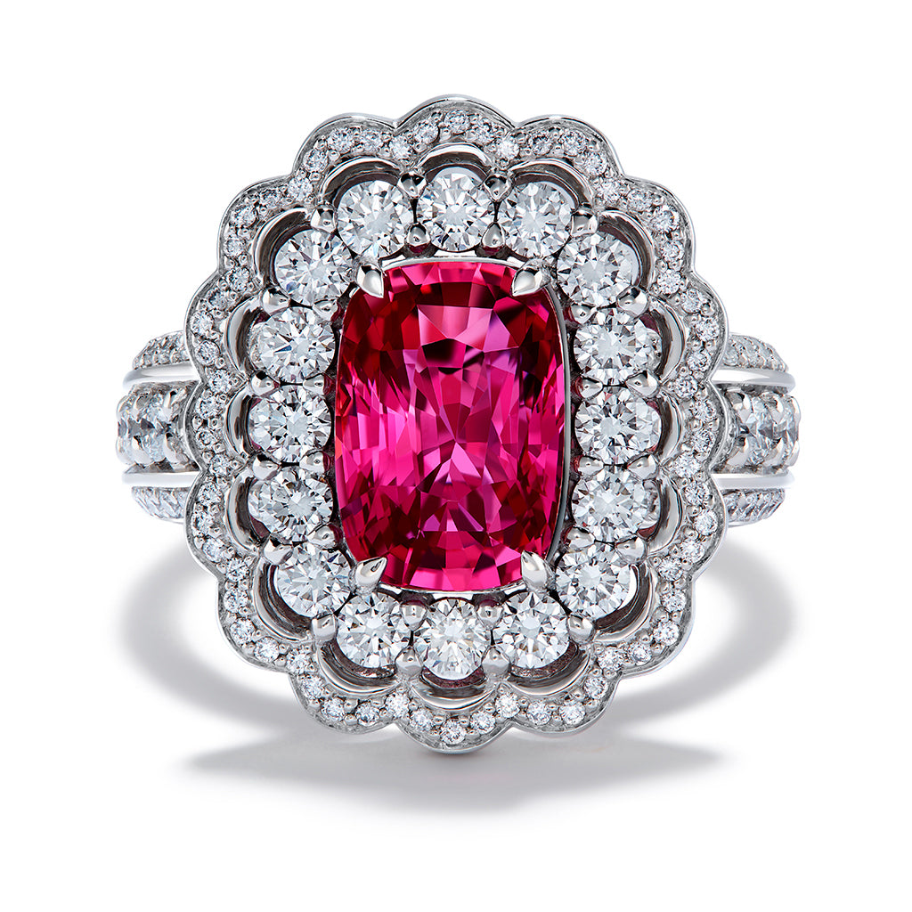 Unheated Jedi Ruby Ring with D Flawless Diamonds set in Platinum