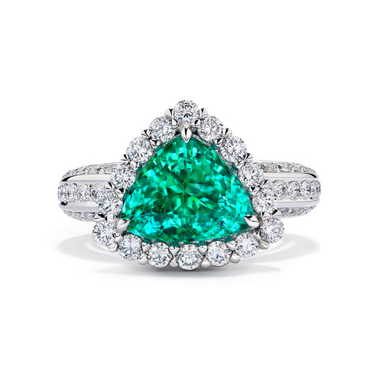 Brazilian Paraiba Tourmaline Ring with D Flawless Diamonds set in Platinum