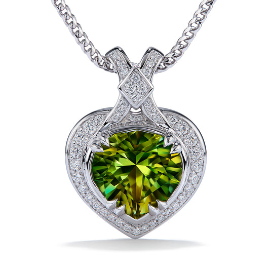 Flawless Unheated Paraiba Tourmaline Necklace with D Flawless Diamonds set in 18K White Gold