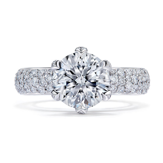 D Flawless Diamond Ring with D Flawless Diamonds set in 18K White Gold