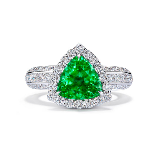 Brazilian Paraiba Tourmaline Ring with D Flawless Diamonds set in 18K White Gold