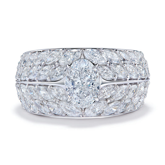 D Flawless Golconda Diamond Ring with D Flawless Diamonds set in 18K White Gold