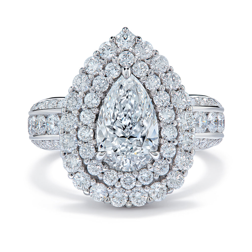 D Flawless Golconda Diamond Ring with D Flawless Diamonds set in Platinum