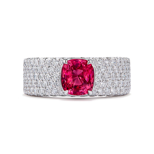 Jedi Spinel Ring with D Flawless Diamonds set in 18K White Gold