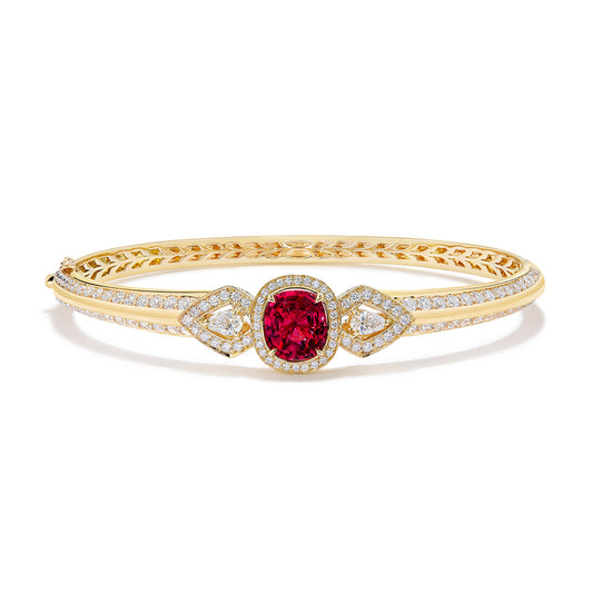 Namya Vivid Jedi Spinel Bangle with D Flawless Diamonds set in 18K Yellow Gold