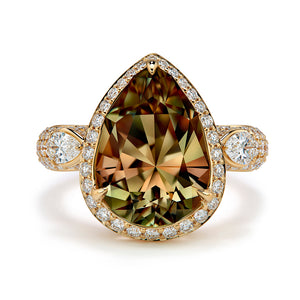 Zultanite Ring with D Flawless Diamonds set in 18K Yellow Gold