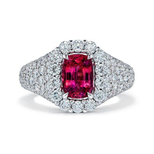 Neon Namya Jedi Spinel Ring with D Flawless Diamonds set in 18K White Gold