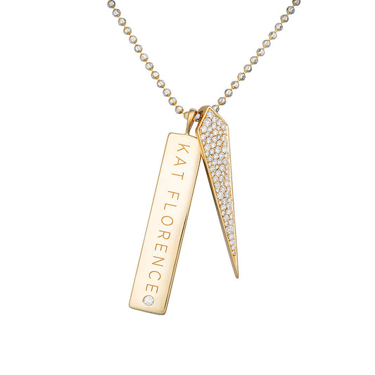 D Flawless Diamond Necklace set in 18K Yellow Gold