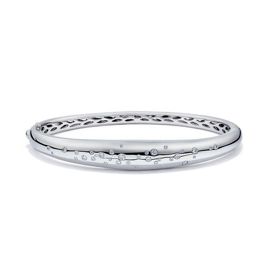 D Flawless Diamond Bangle set in 18K White Gold