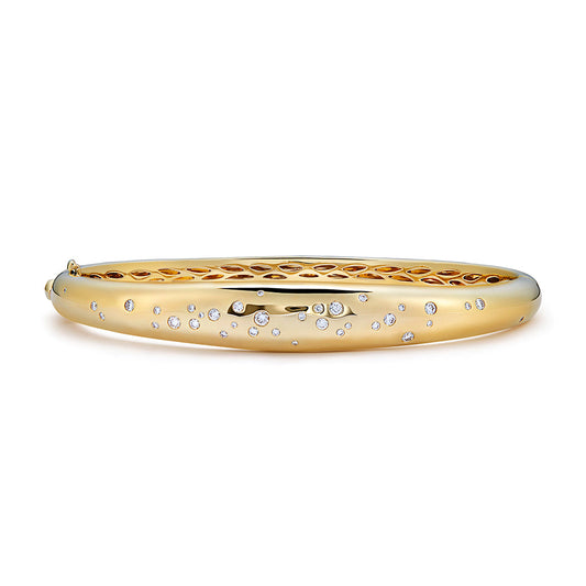 D Flawless Diamond Bangle set in 18K Yellow Gold