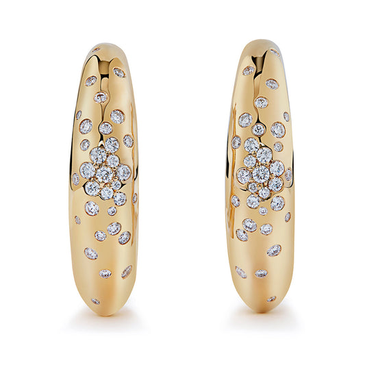 D Flawless Diamond Earrings set in 18K Yellow Gold