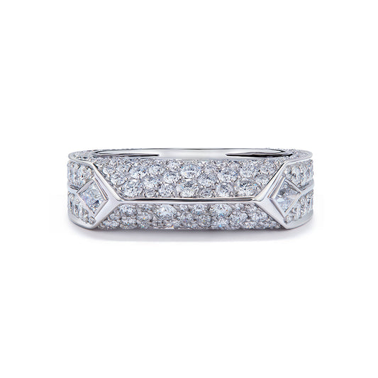 D Flawless Diamond Ring set in 18K White Gold