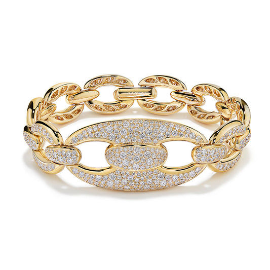 D Flawless Diamond Bracelet set in 18K Yellow Gold