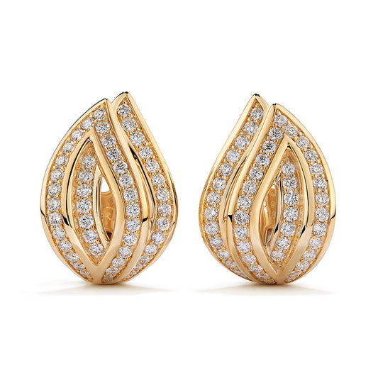 D Flawless Diamond Earrings set in 18K Yellow Gold