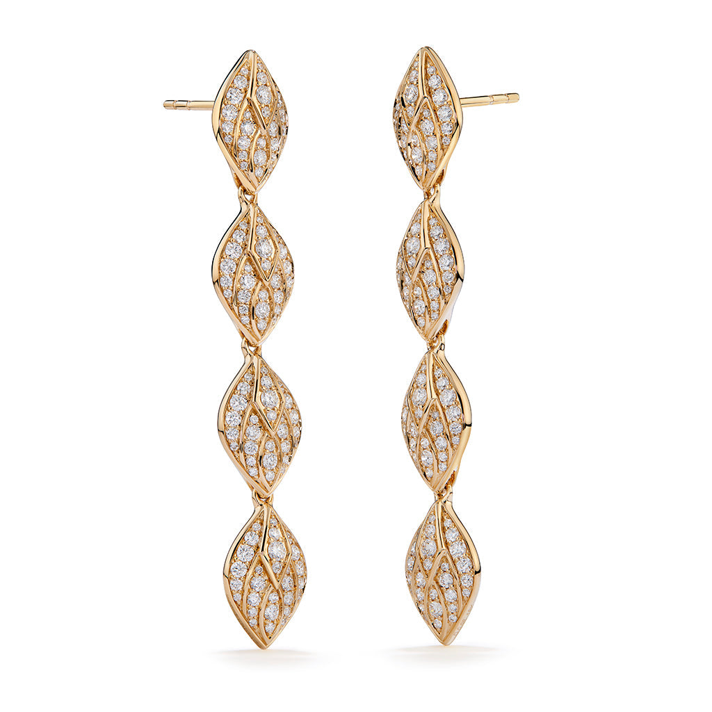 D Flawless Diamond Earrings set in 18K Yellow Gold