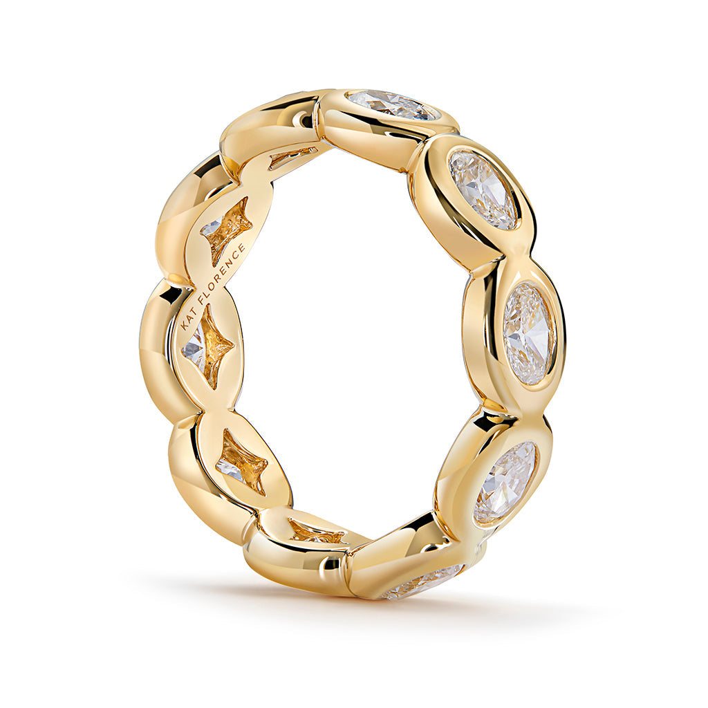 The Elliptical D Flawless Diamond Ring set in 18K Yellow Gold