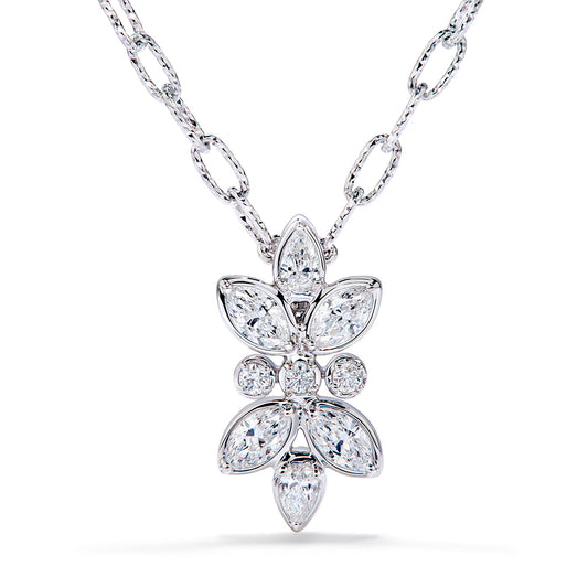 D Flawless Diamond Necklace set in 18K White Gold