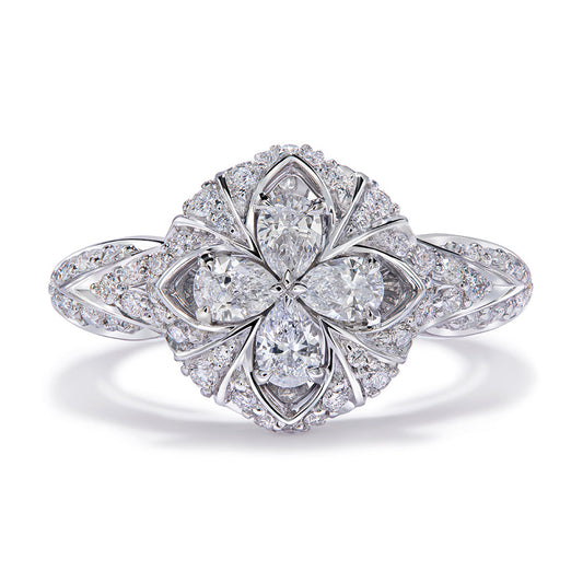 D Flawless Diamond Ring set in 18K White Gold