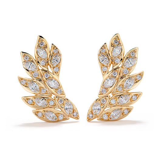 D Flawless Diamond Earrings set in 18K Yellow Gold