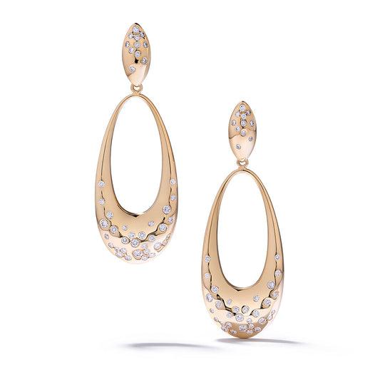 D Flawless Diamond Earrings set in 18K Yellow Gold