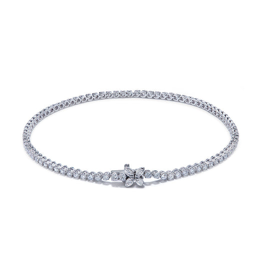 D Flawless Diamond Bracelet set in 18K White Gold