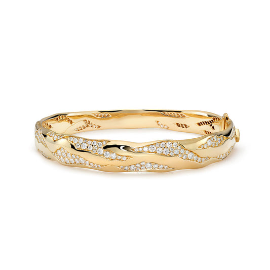 D Flawless Diamond Bangle set in 18K Yellow Gold