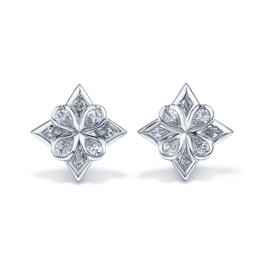 D Flawless Diamond Earrings set in 18K White Gold