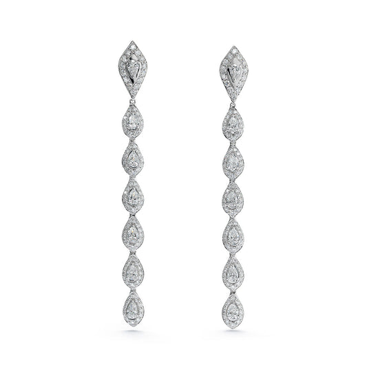 D Flawless Diamond Earrings set in 18K White Gold