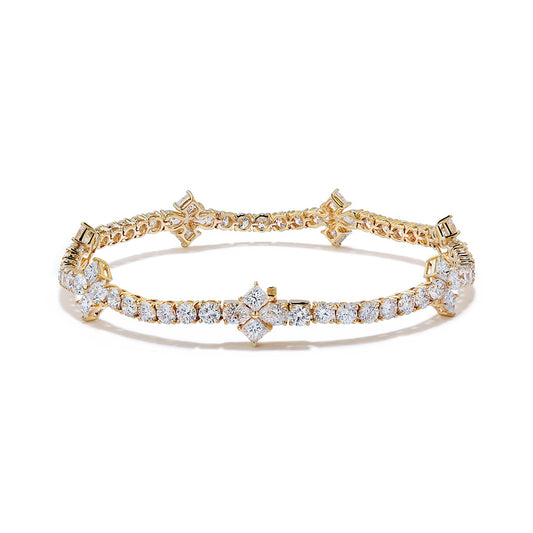 D Flawless Diamond Bracelet set in 18K Yellow Gold