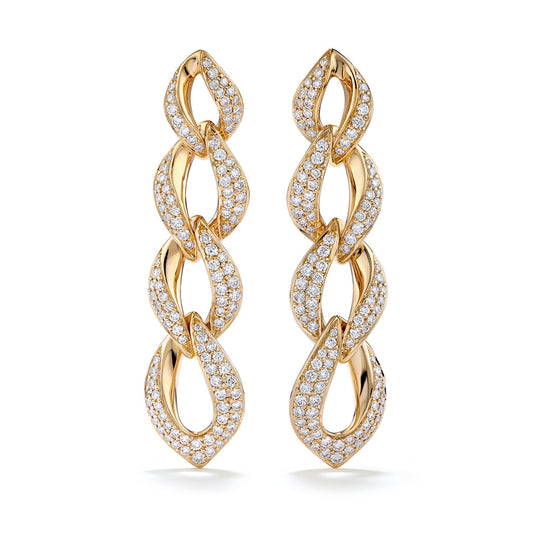 D Flawless Diamond Earrings set in 18K Yellow Gold