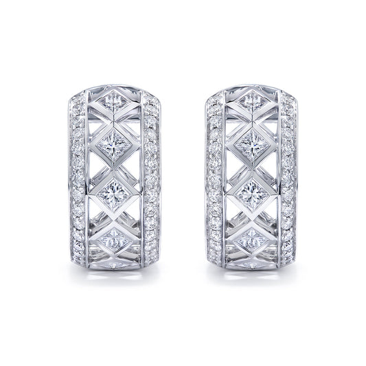 D Flawless Diamond Earrings set in 18K White Gold