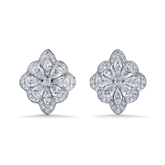 D Flawless Diamond Earrings set in 18K White Gold