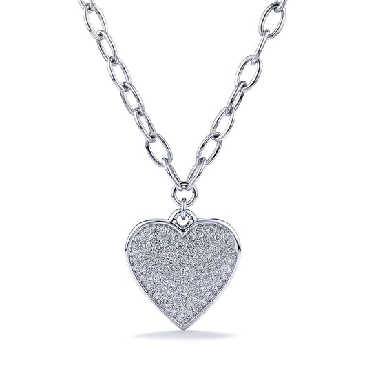 D Flawless Diamond Necklace set in 18K White Gold