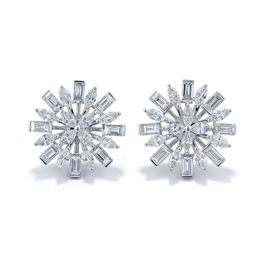 D Flawless Diamond Earrings set in 18K White Gold