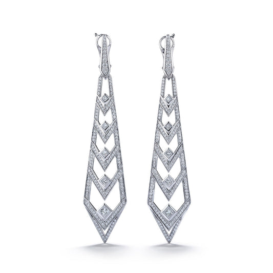 D Flawless Diamond Earrings set in 18K White Gold