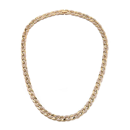 D Flawless Diamond Necklace set in 18K Yellow Gold