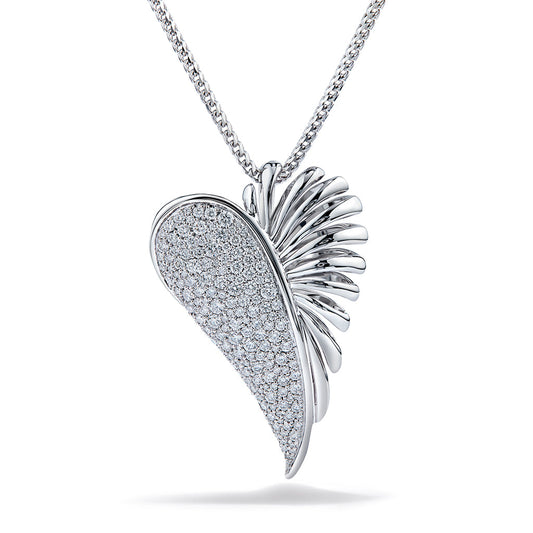 D Flawless Diamond Necklace set in 18K White Gold