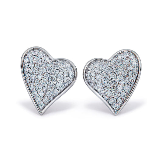 D Flawless Diamond Earrings set in 18K White Gold