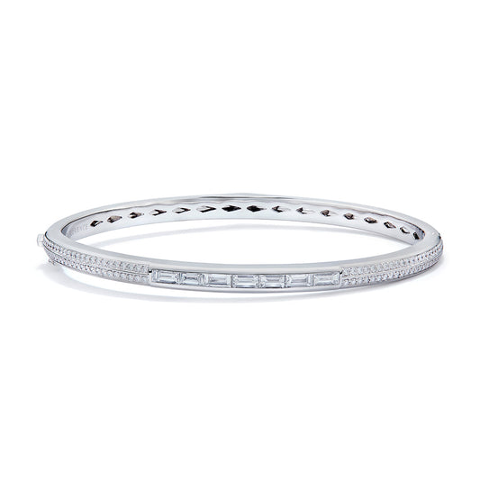 D Flawless Diamond Bangle set in 18K White Gold