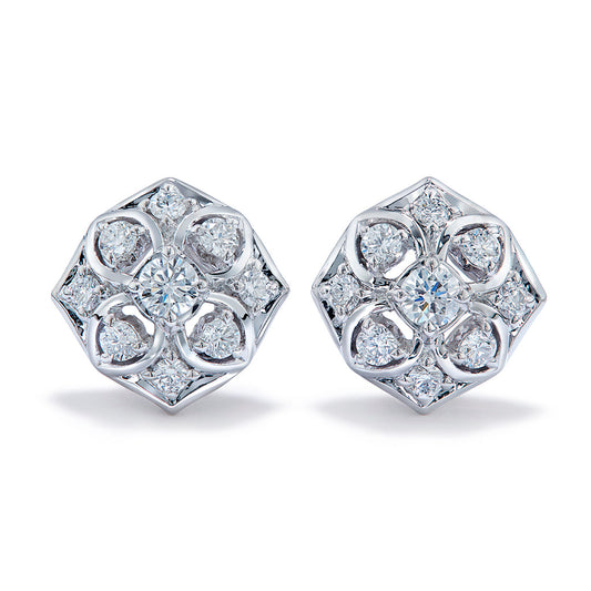 D Flawless Diamond Earrings set in 18K White Gold