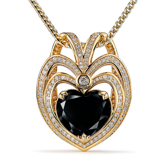 Black Diamond Necklace with D Flawless Diamonds set in 18K Yellow Gold